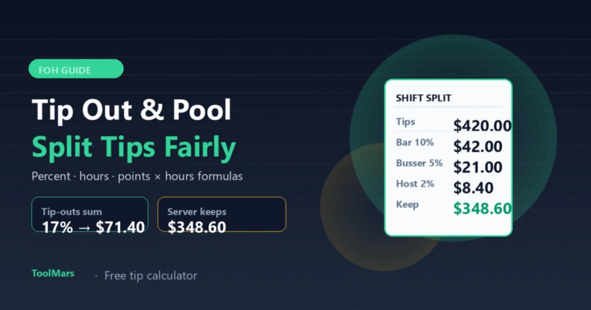 Tip Out Calculator: How Restaurants Split Tips Fairly